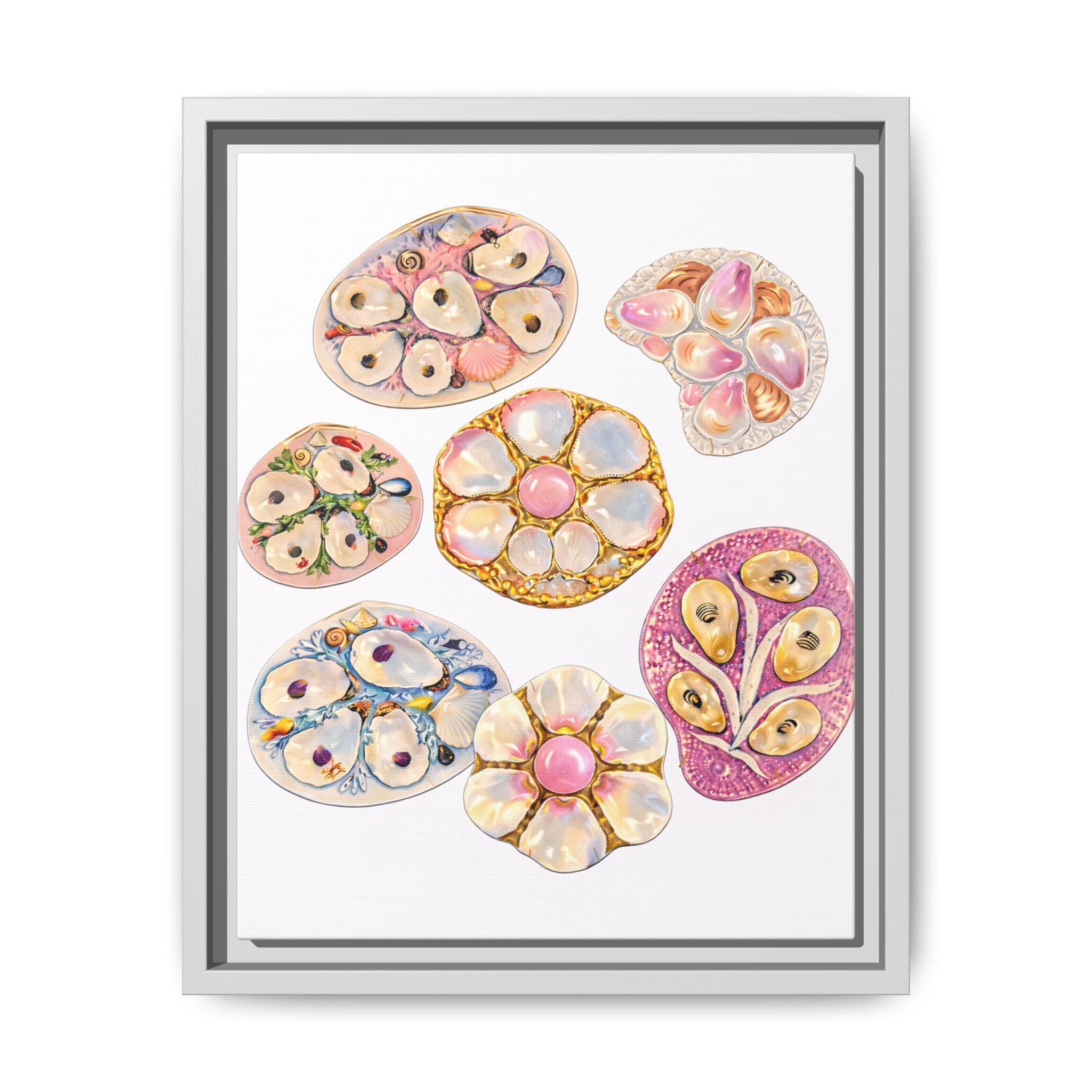 Framed Floral Brooch Art Print — Matte Canvas Wall Decor
