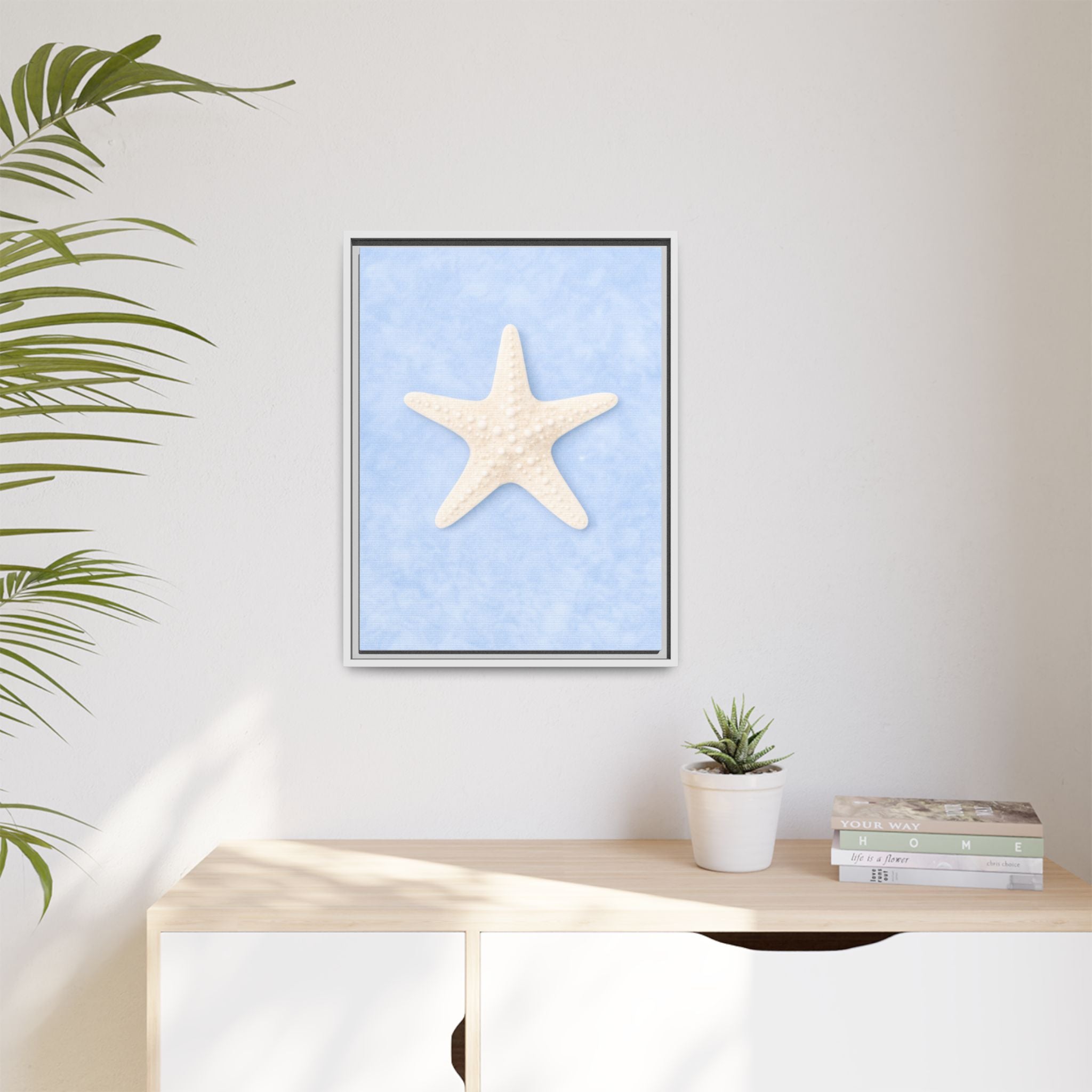 Starfish Wall Art Matte Canvas Print — Coastal Beach Decor, Framed Ocean Print