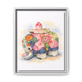 Framed Floral Elephant Canvas Print