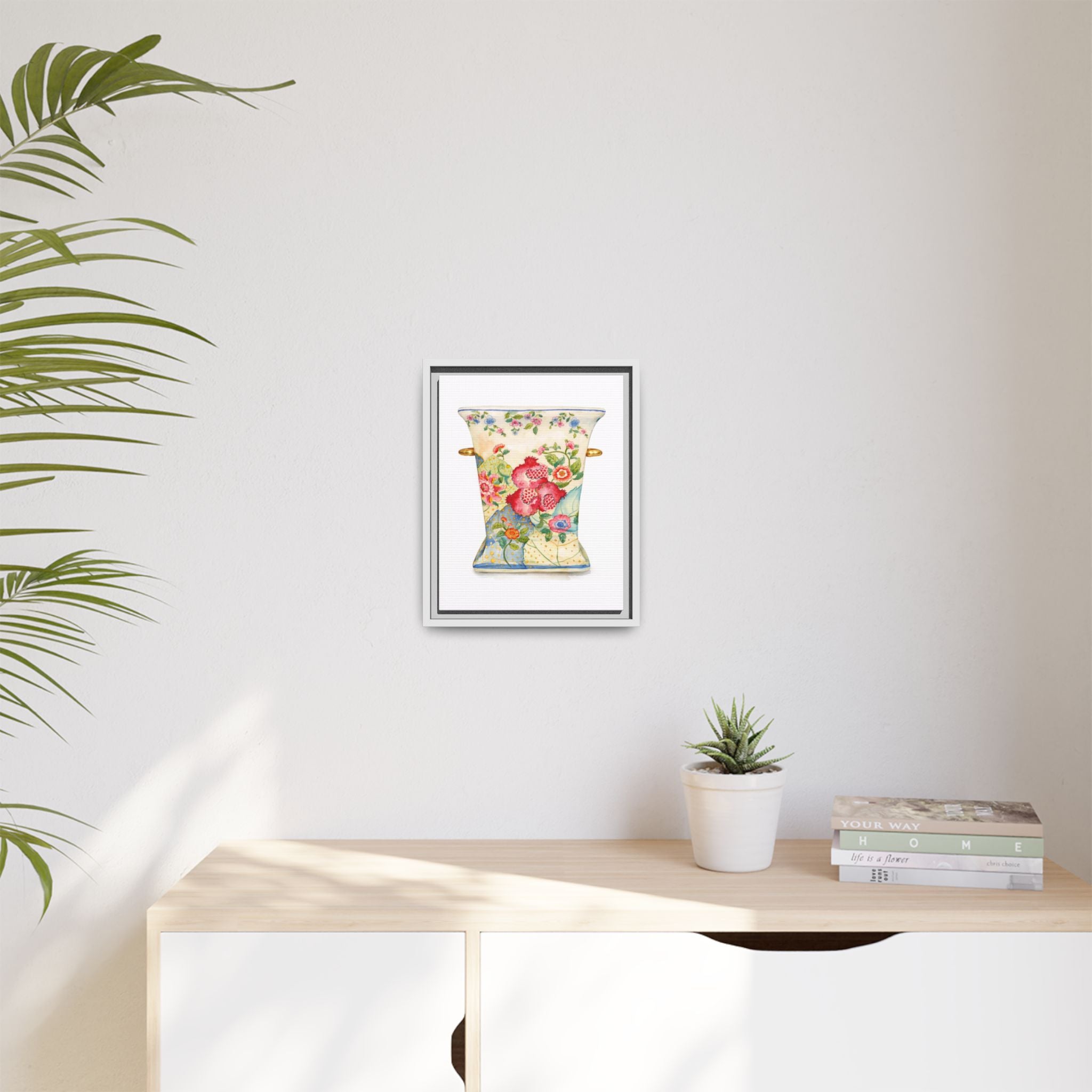 Floral Porcelain Vase Framed Art Print