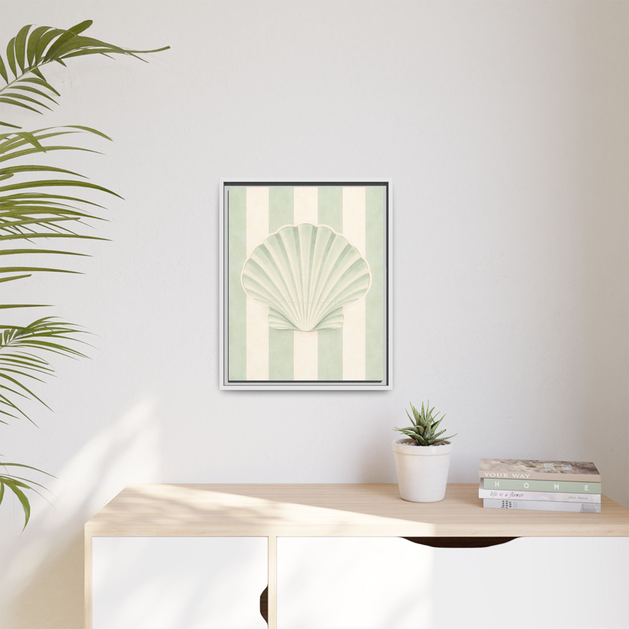 Seashell Wall Art — Framed Matte Canvas Print