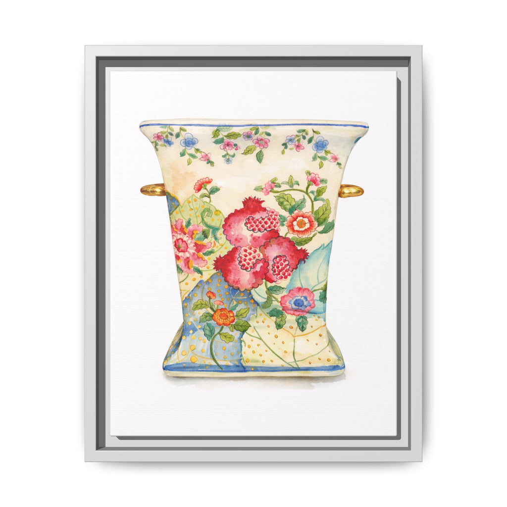Floral Porcelain Vase Framed Art Print