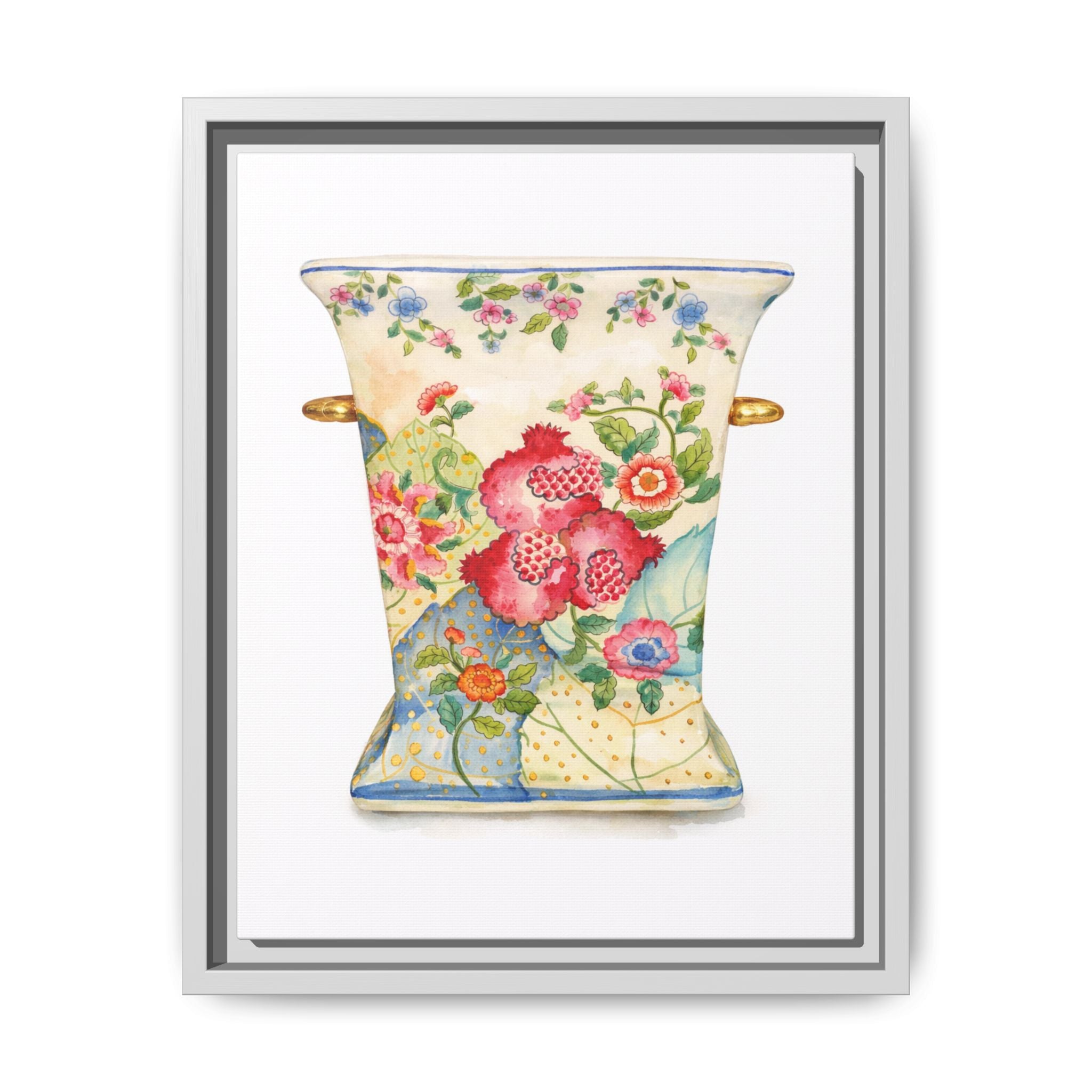 Floral Porcelain Vase Framed Art Print
