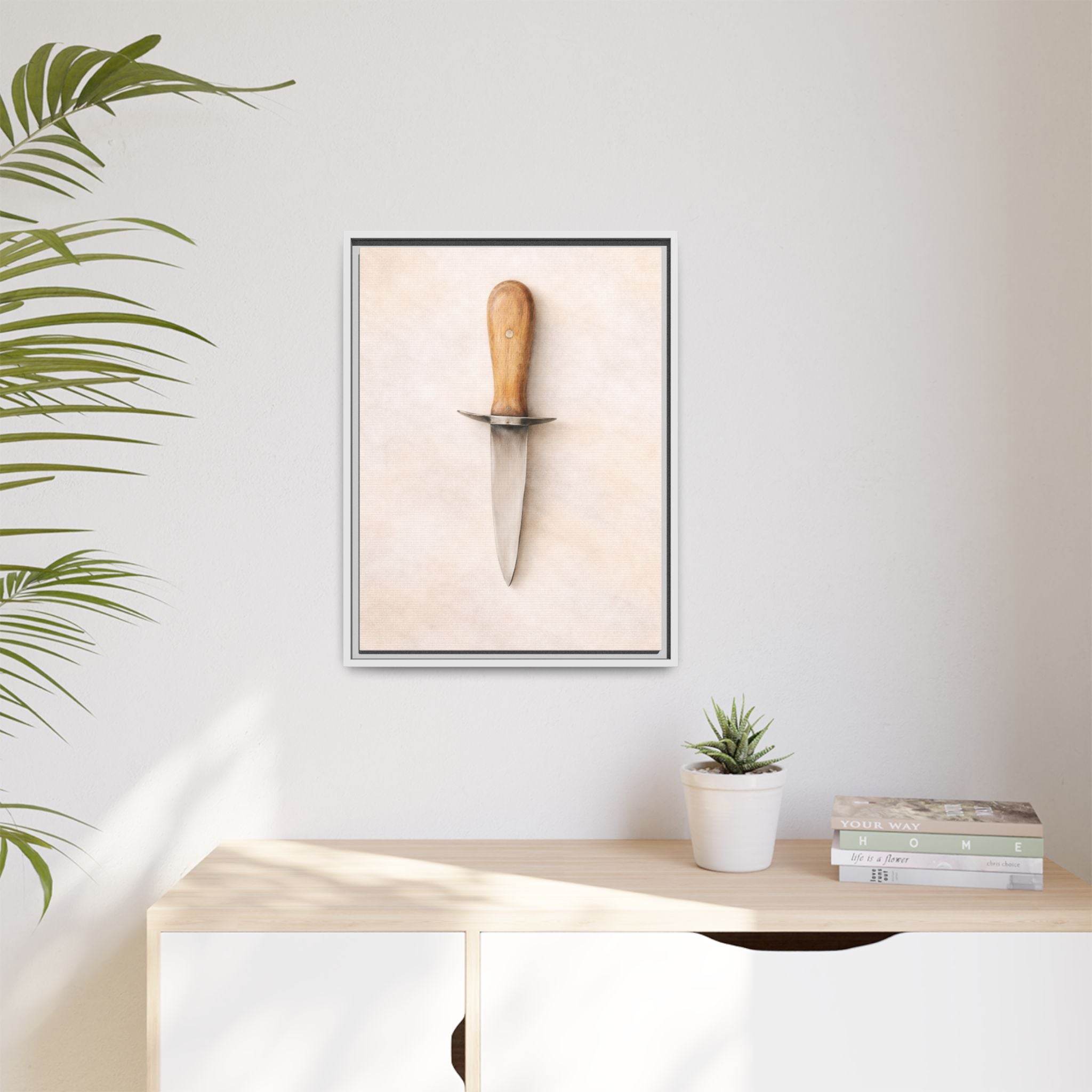 Framed Matte Canvas Print – Vintage Oyster Knife Wall Art