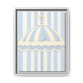 Baby Blue Carousel Umbrella Framed Canvas Wall Art — Nursery Decor