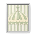 Vintage Carousel Canopy Wall Art — Framed Matte Canvas (Green Stripe Nursery)