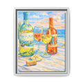 Beach Wine Still Life Framed Canvas Print