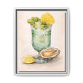 Seafood Cocktail Framed Canvas Wall Art — Lemon & Oyster Coastal Kitchen Print