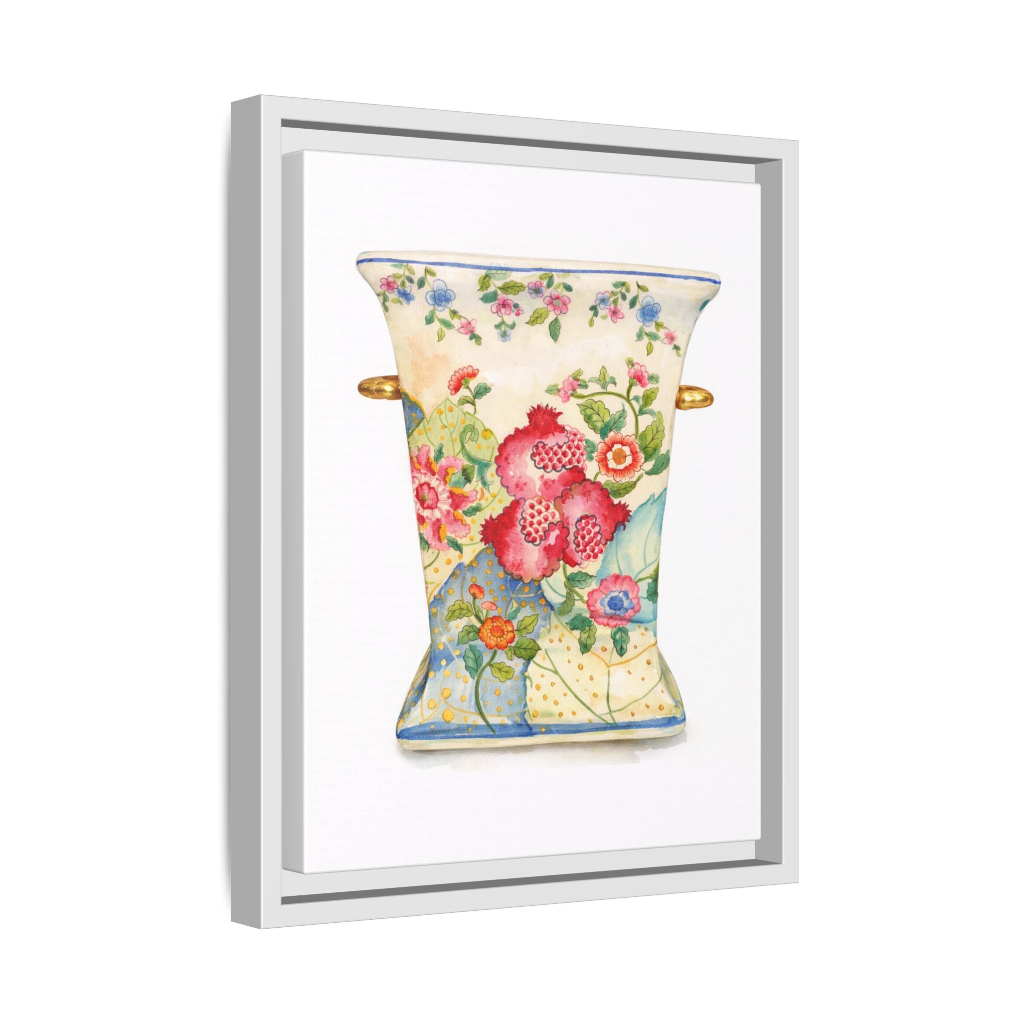 Floral Porcelain Vase Framed Art Print