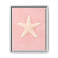 Pink Starfish Beach Canvas Framed Wall Art