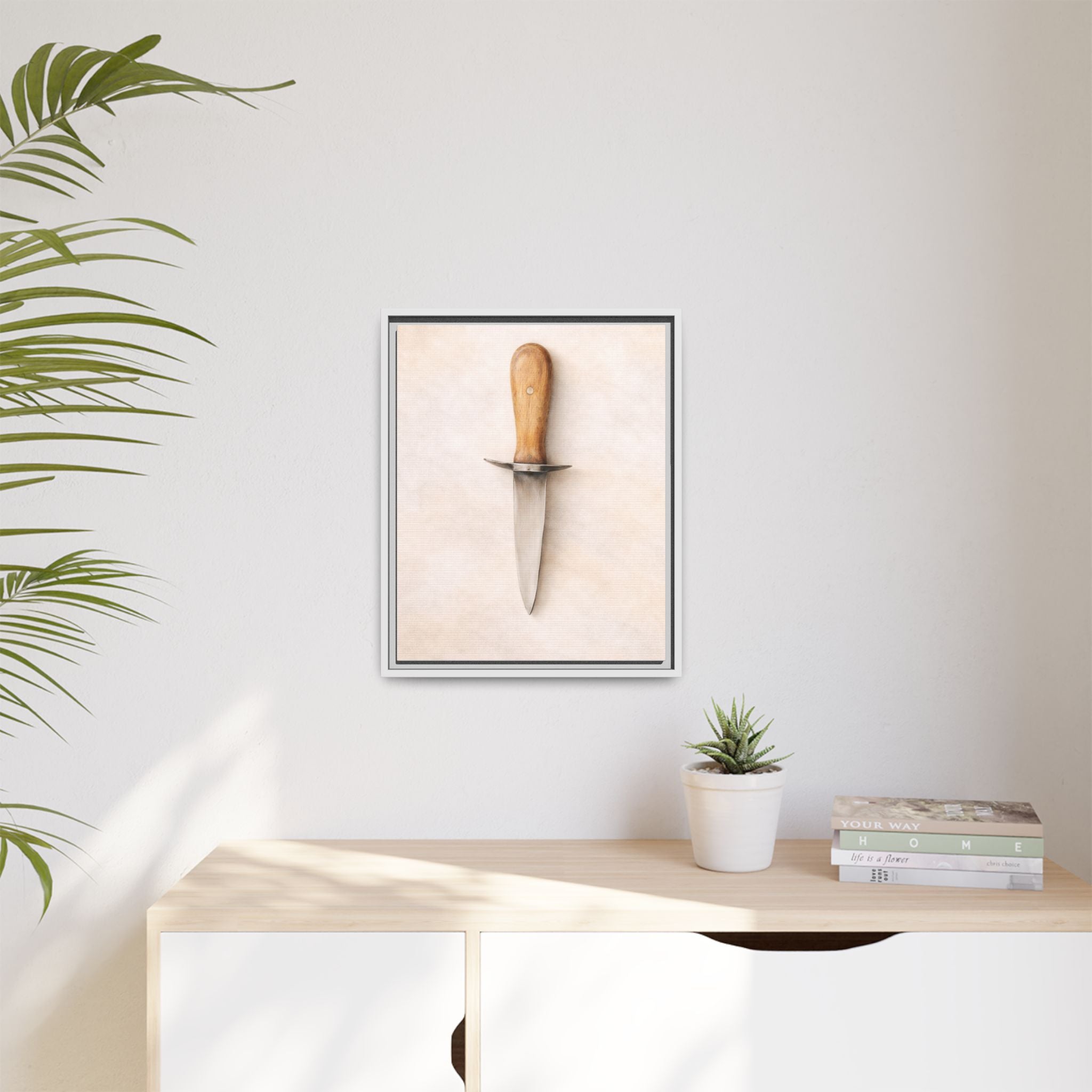 Framed Matte Canvas Print – Vintage Oyster Knife Wall Art