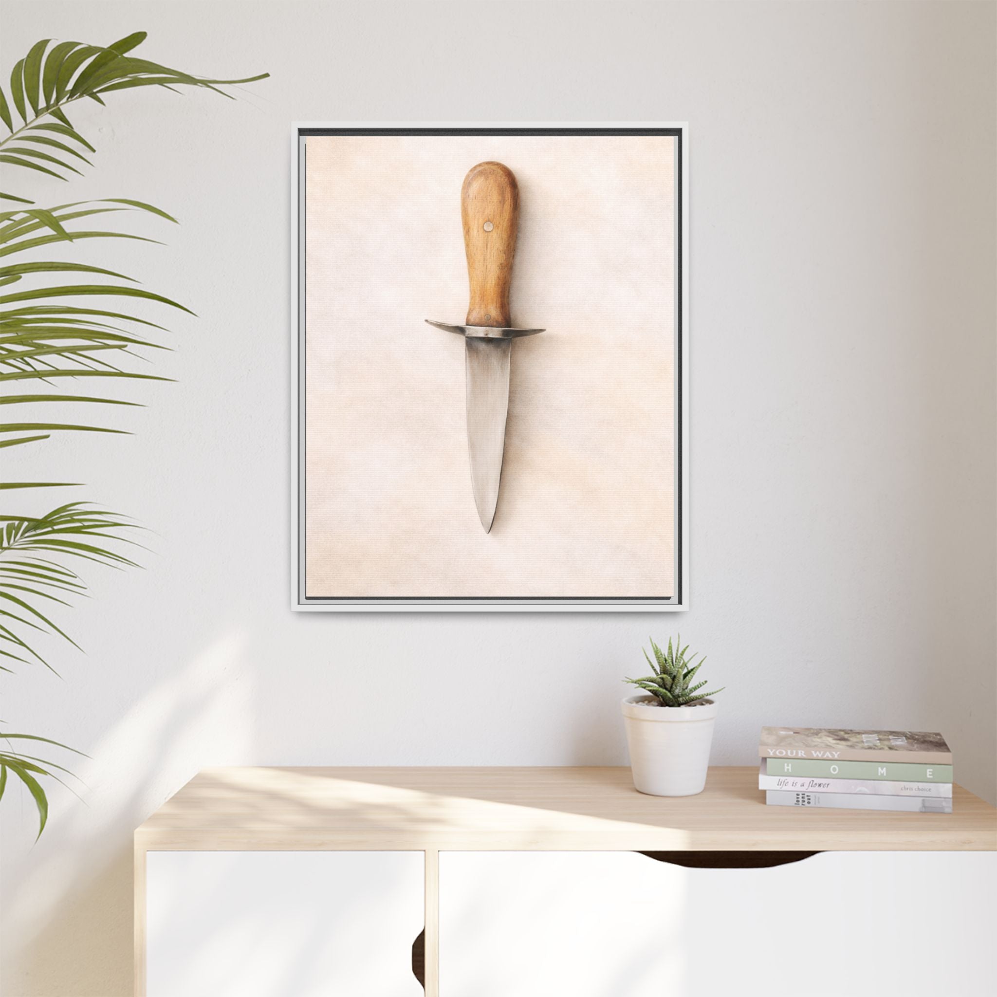 Framed Matte Canvas Print – Vintage Oyster Knife Wall Art