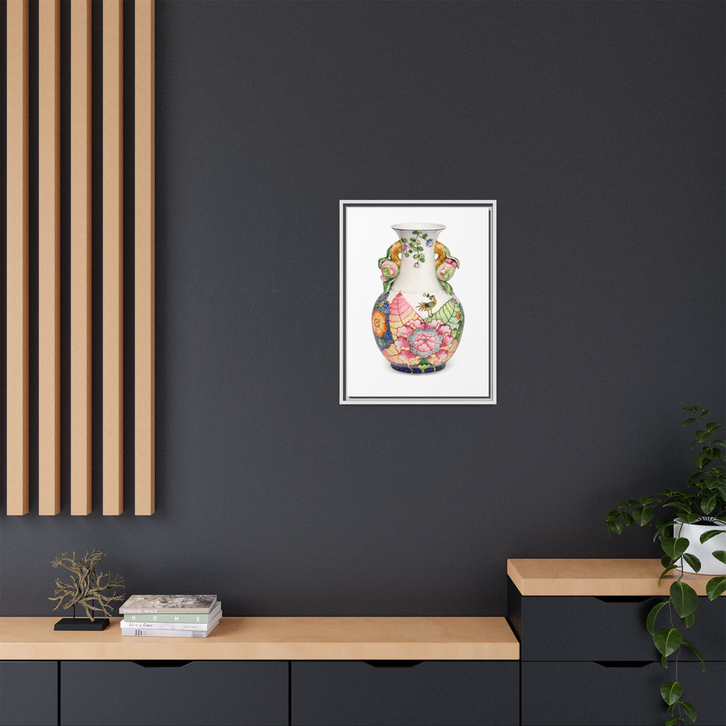 Floral Porcelain Tobacco Leaf Vase | Framed Canvas Art
