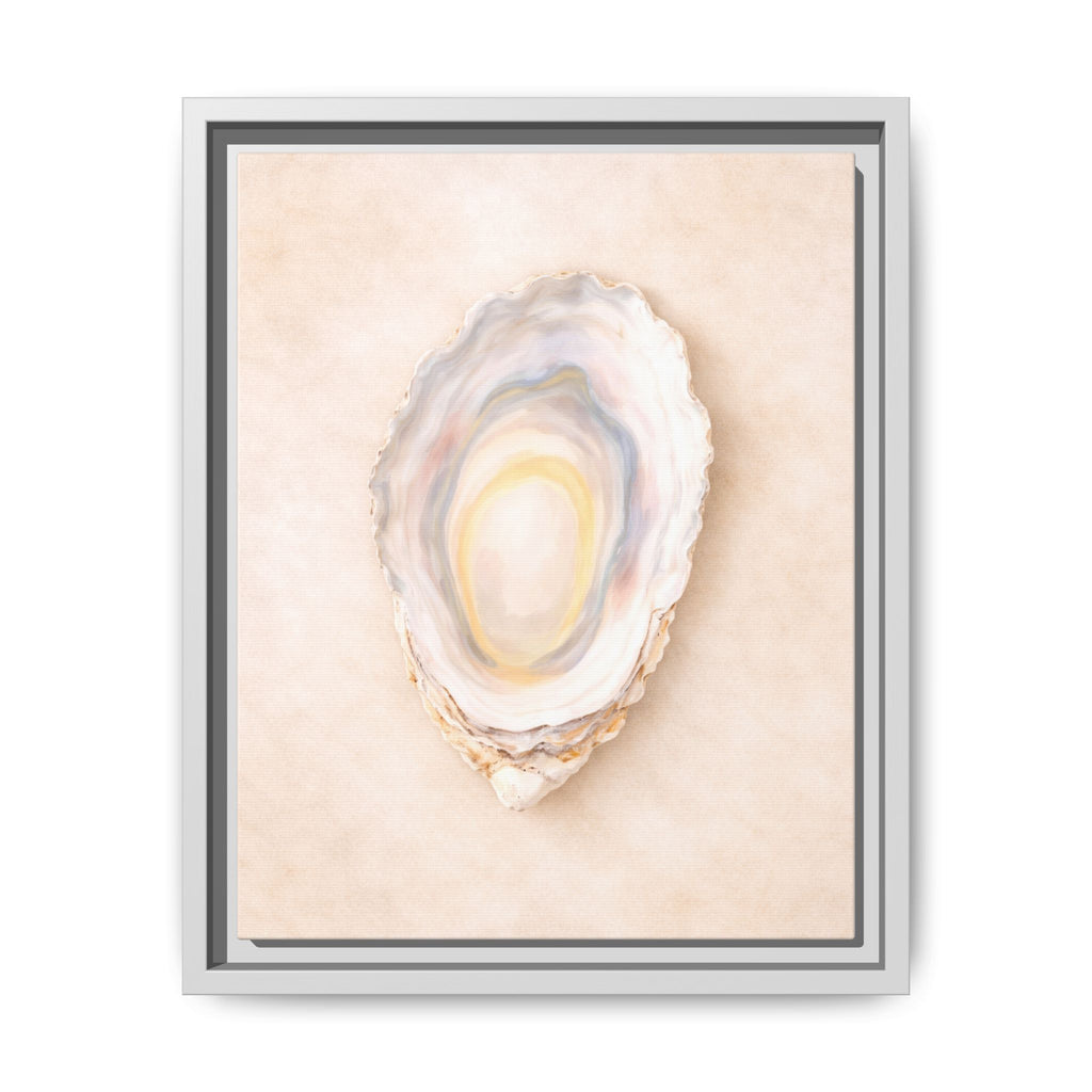 Framed Shell Geode Canvas Print — Pastel Coastal Wall Art