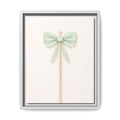 Mint Bow Wall Art — Framed Matte Canvas Print