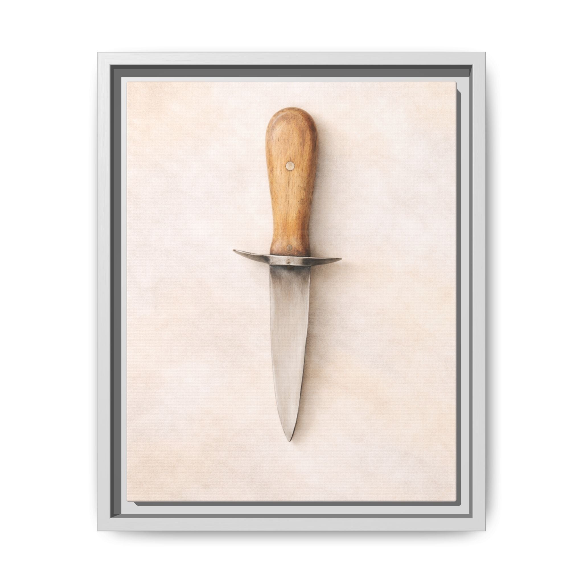 Framed Matte Canvas Print – Vintage Oyster Knife Wall Art