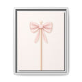 Framed Matte Canvas Print — Soft Pink Ribbon Bow Wall Art