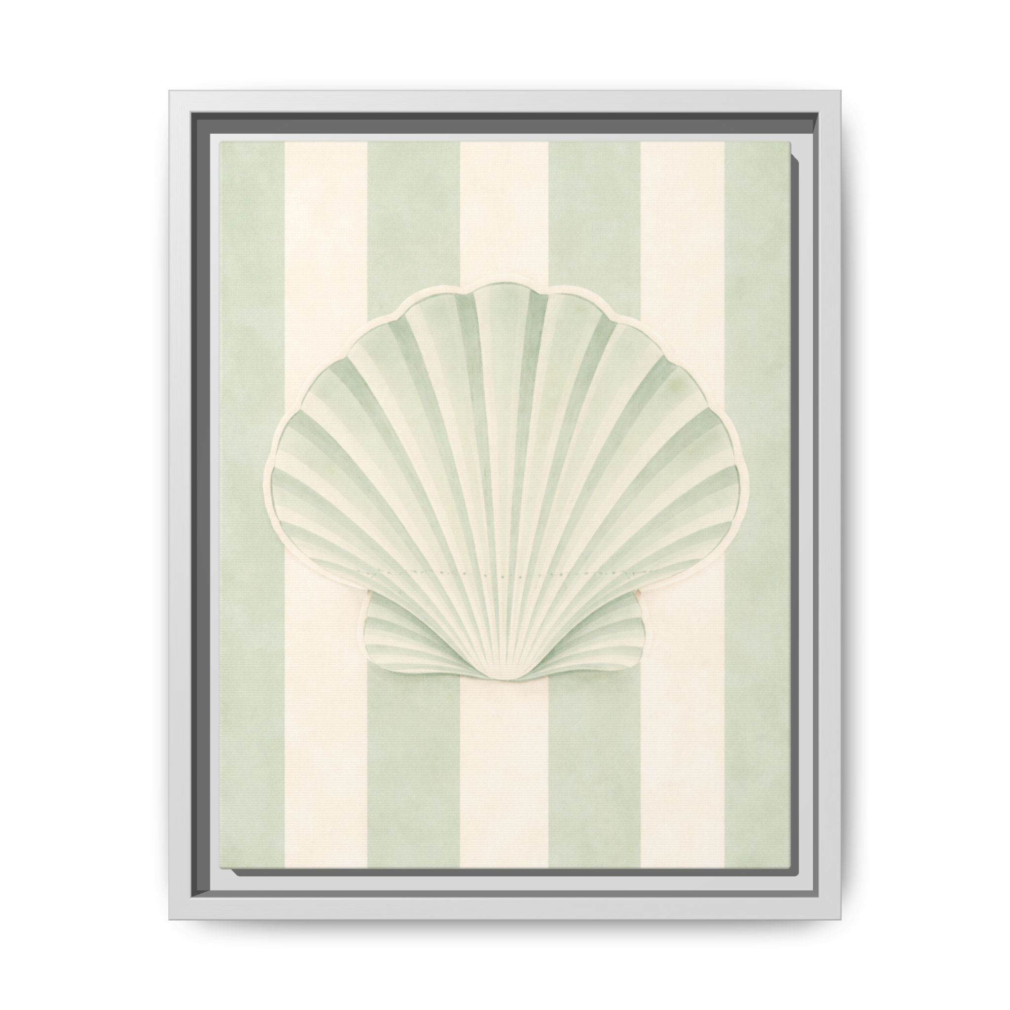 Seashell Wall Art — Framed Matte Canvas Print