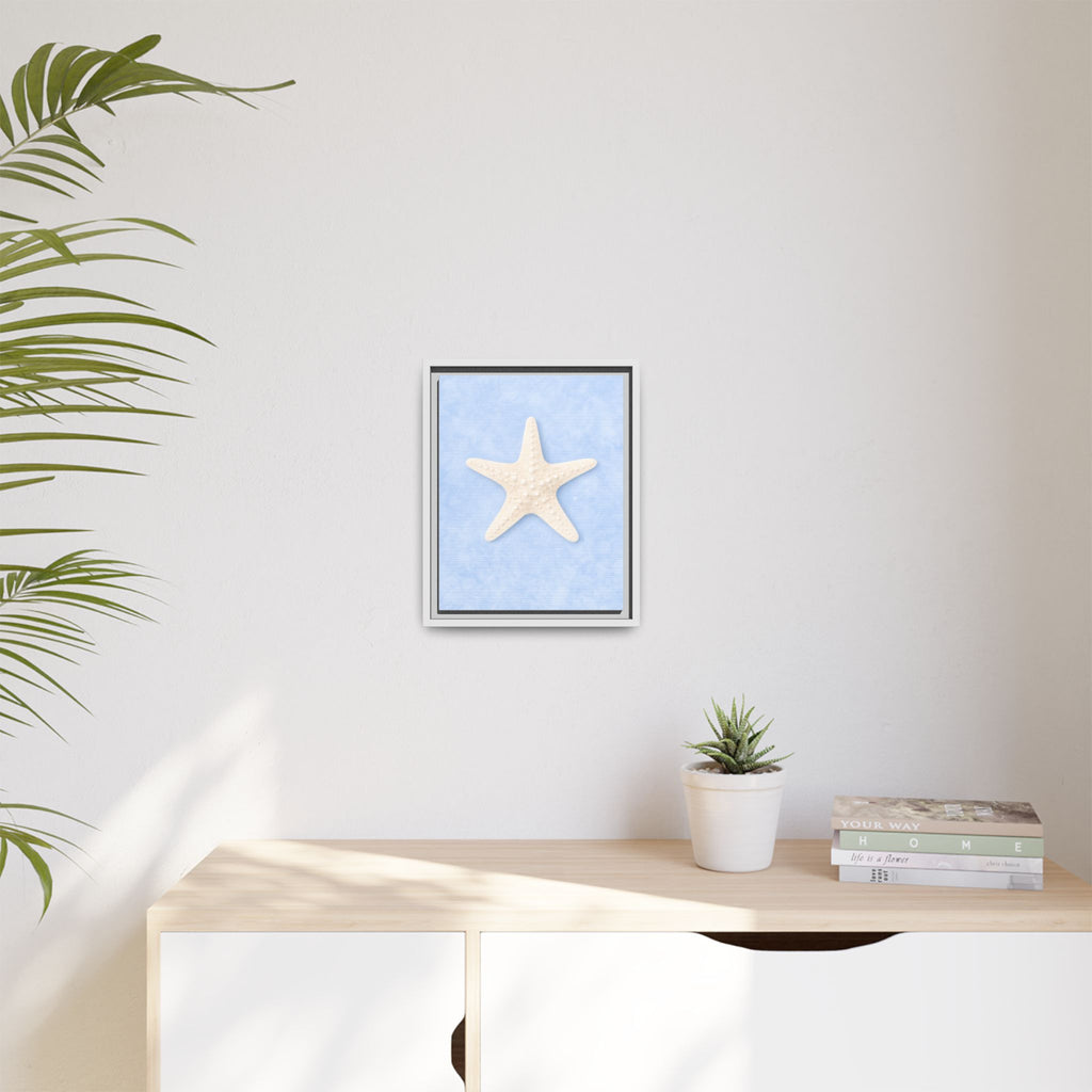 Starfish Wall Art Matte Canvas Print — Coastal Beach Decor, Framed Ocean Print