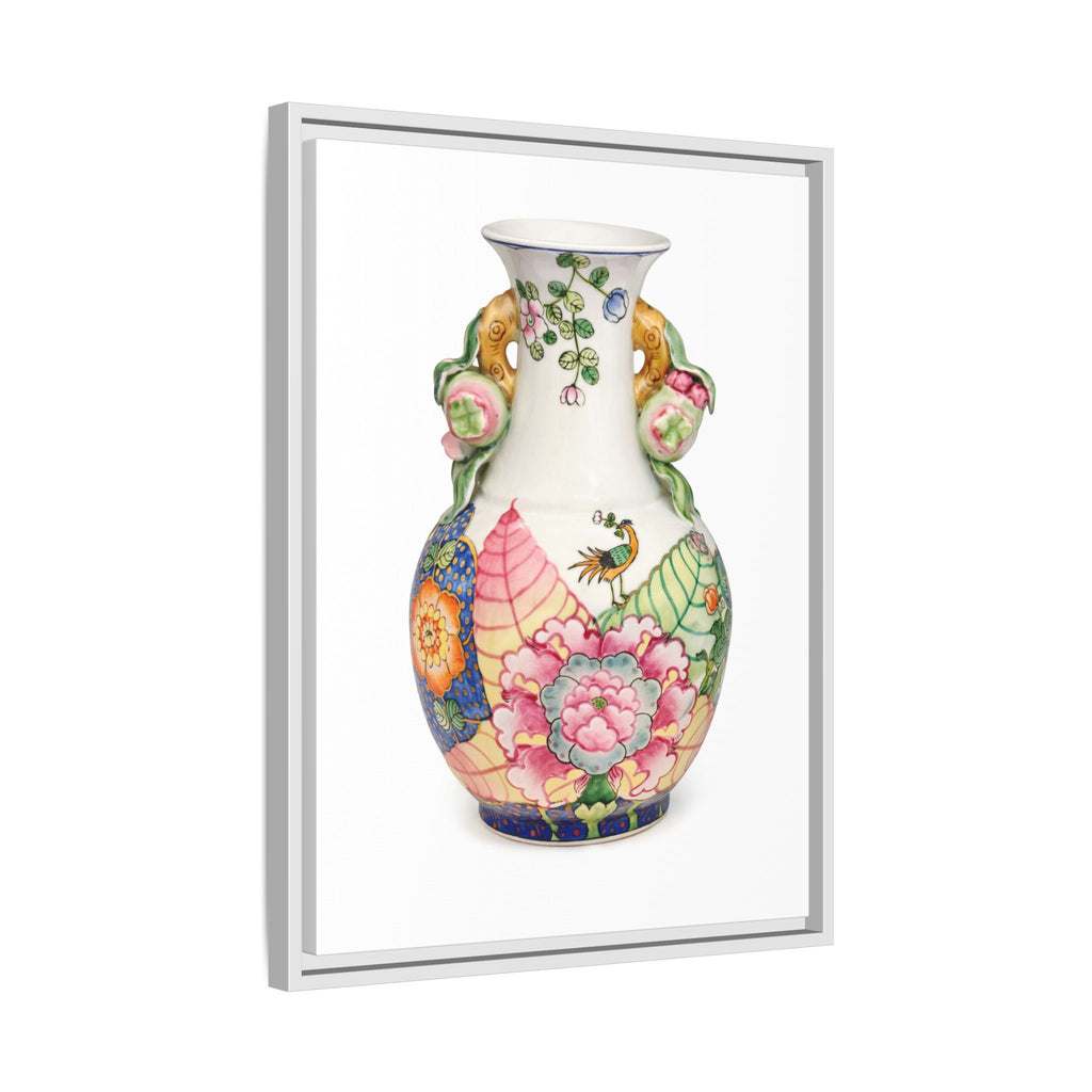 Floral Porcelain Tobacco Leaf Vase | Framed Canvas Art