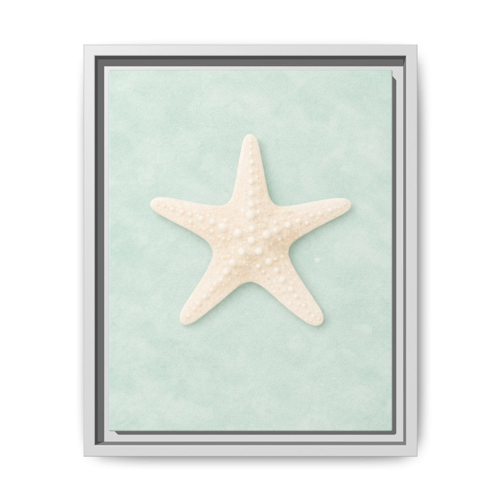 Framed Starfish Canvas Print — Coastal Beach Wall Art