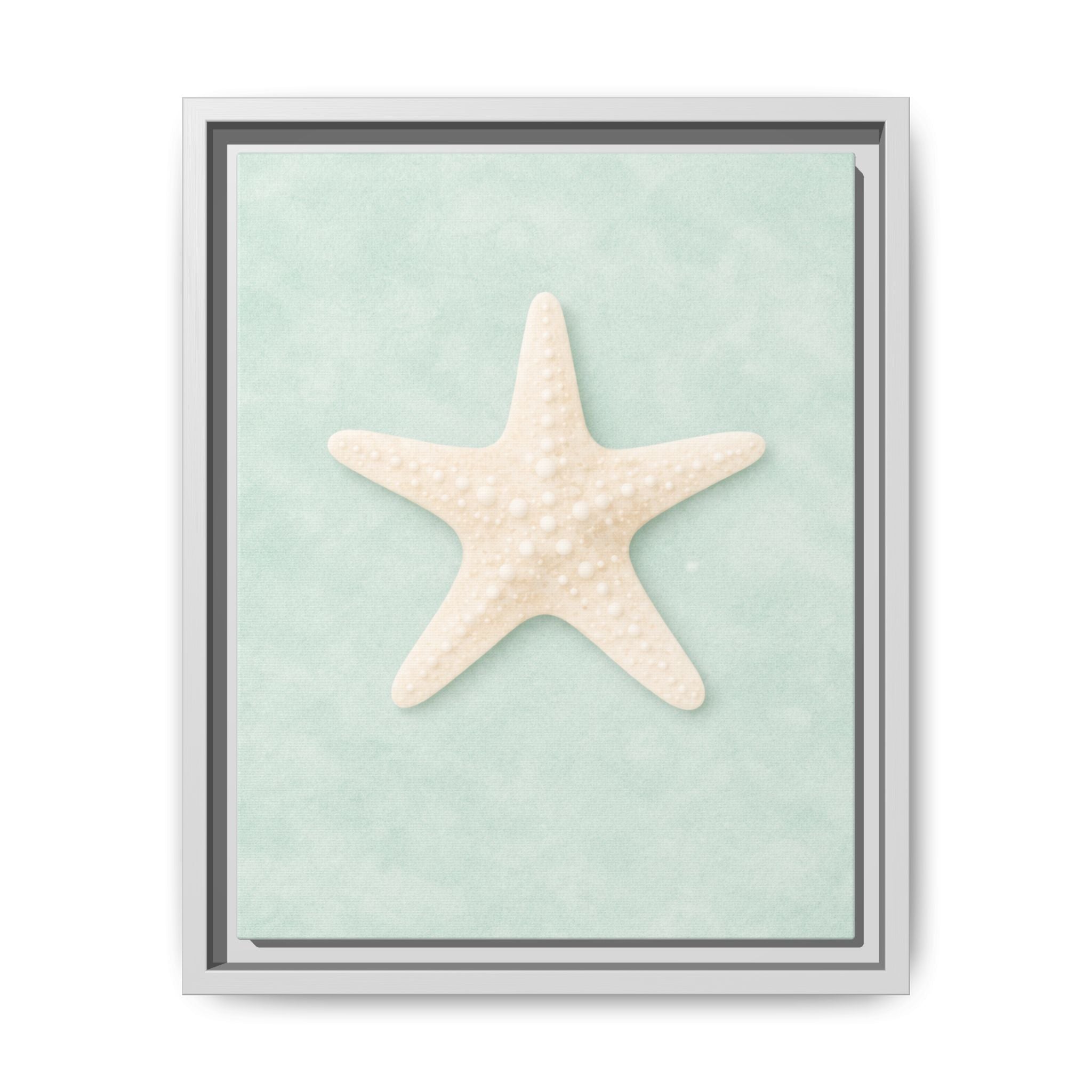 Framed Starfish Canvas Print — Coastal Beach Wall Art