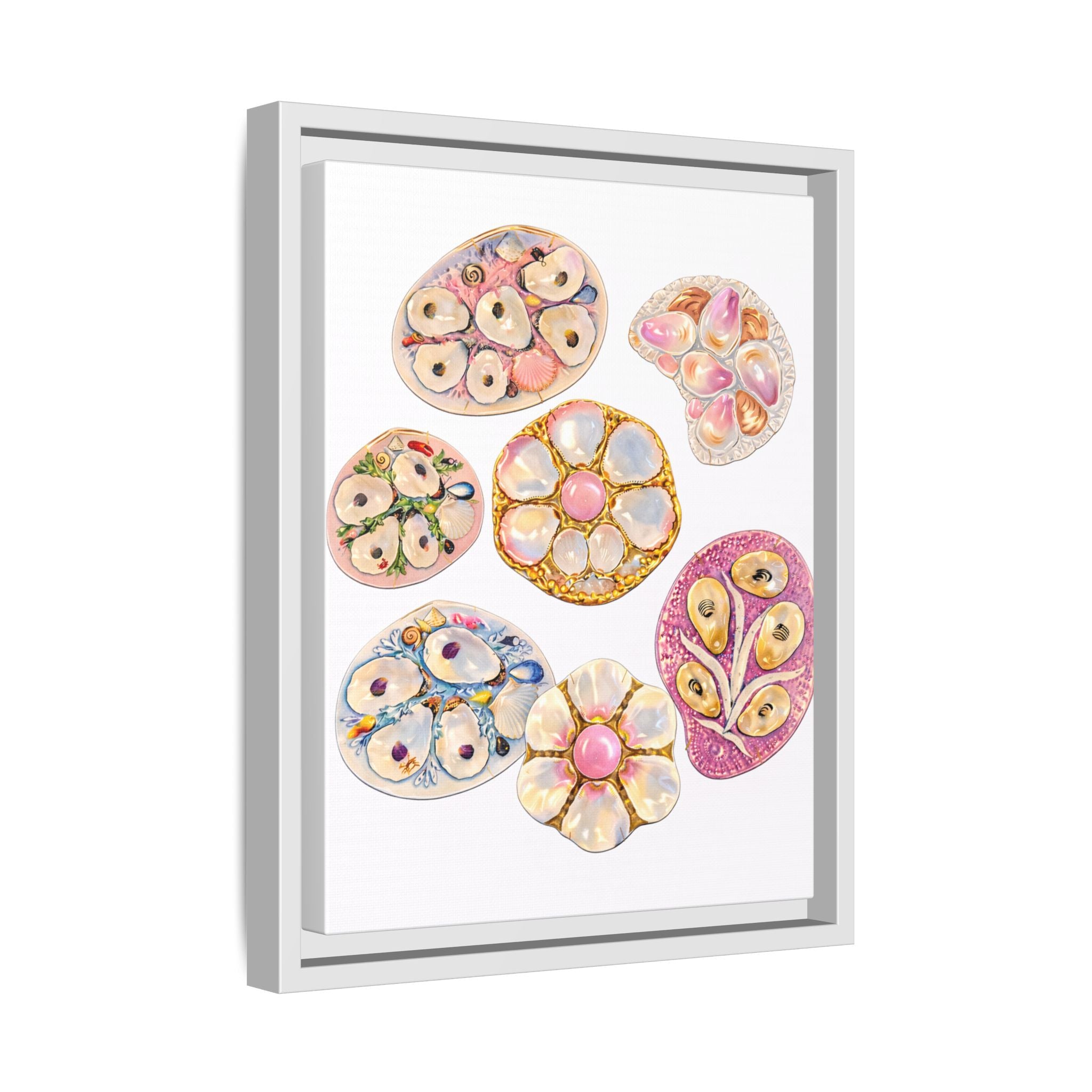 Framed Floral Brooch Art Print — Matte Canvas Wall Decor