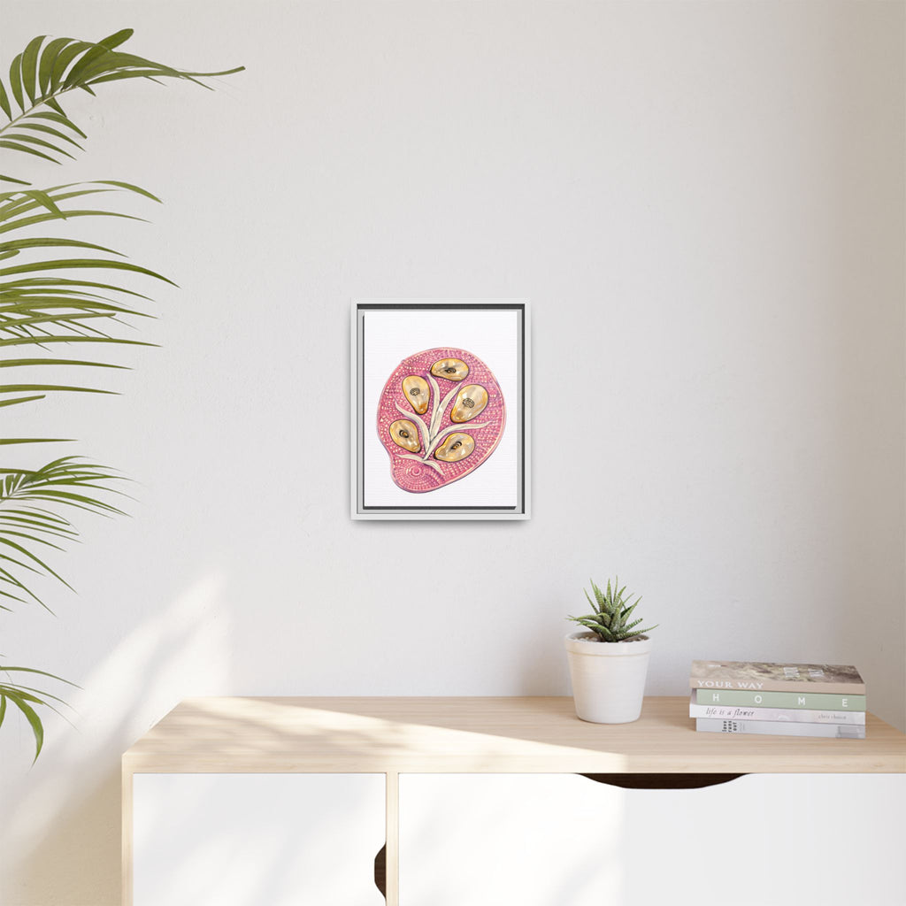 Botanical Oyster Plate Art Print — Framed Matte Canvas Wall Art