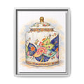 Framed Floral Ginger Jar Canvas Print