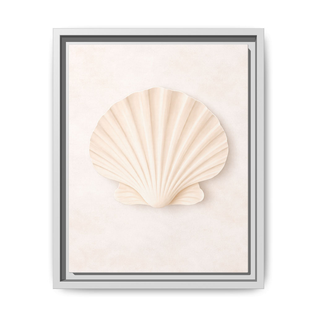 Seashell Relief Matte Canvas Print — Framed Coastal Wall Art