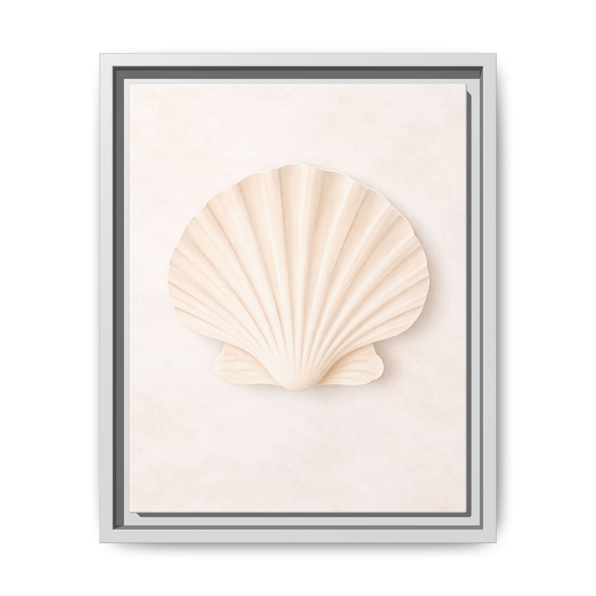 Seashell Relief Matte Canvas Print — Framed Coastal Wall Art