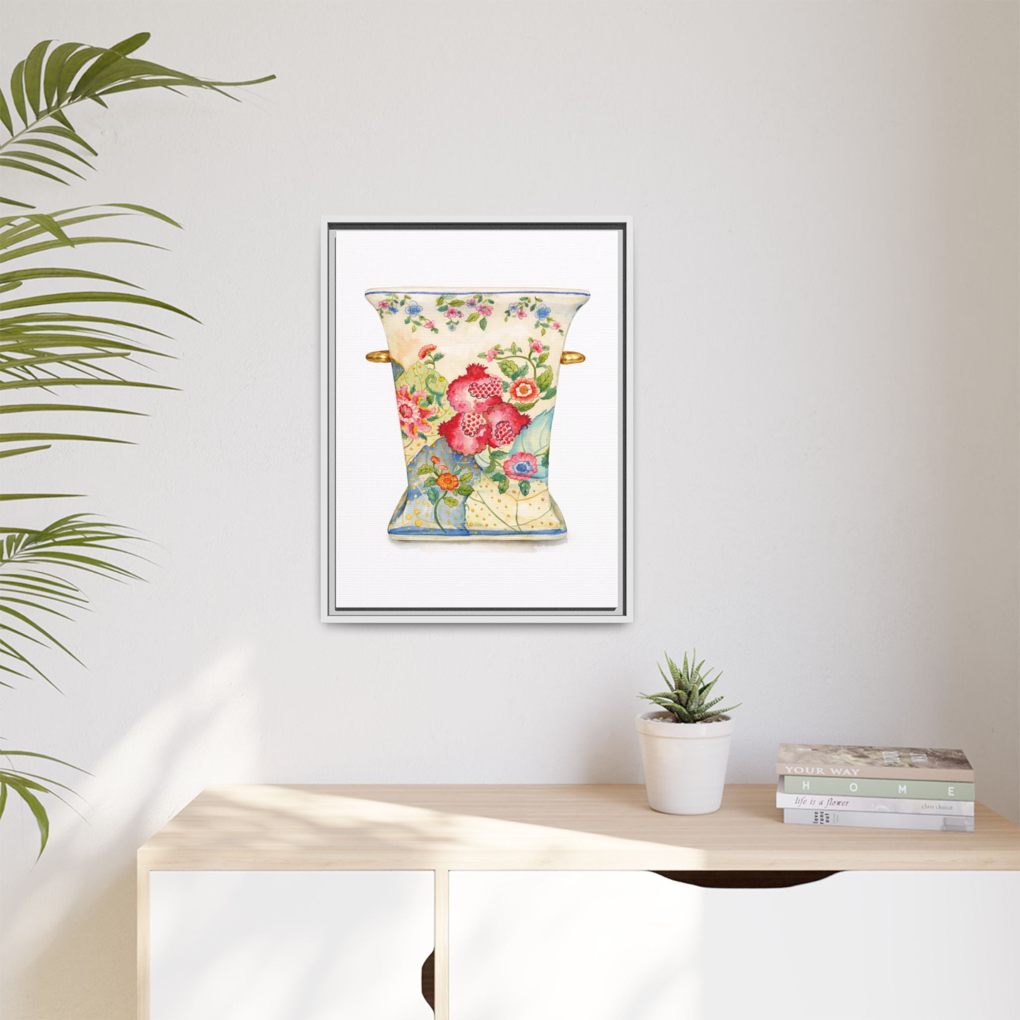 Floral Porcelain Vase Framed Art Print