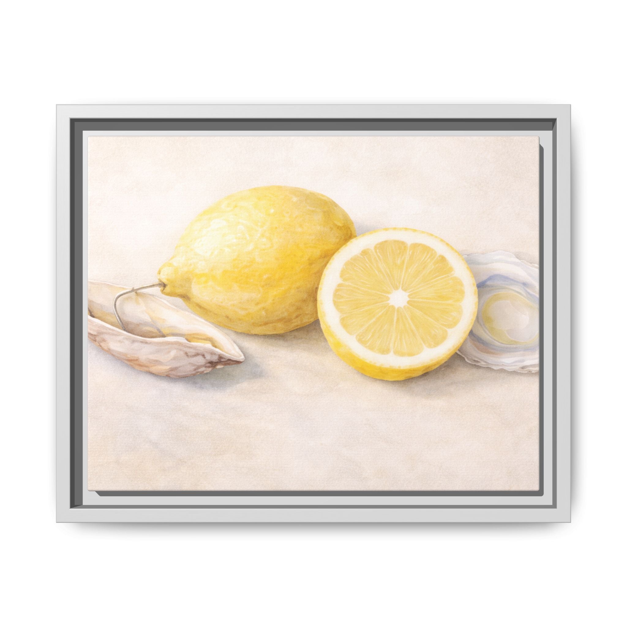 Lemon Still Life Matte Canvas Framed Print