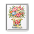 Framed Floral Vase Canvas Print – Vintage Bouquet Wall Art