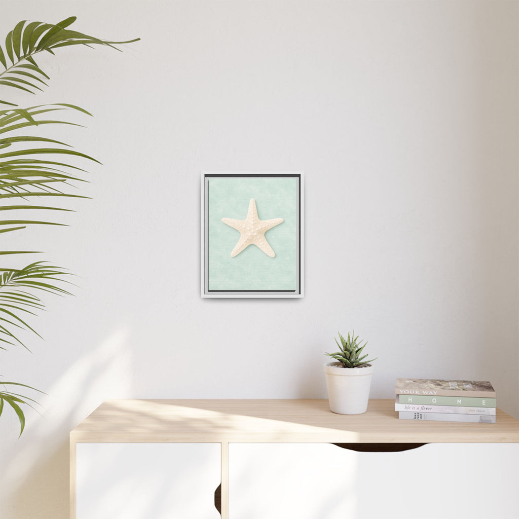 Framed Starfish Canvas Print — Coastal Beach Wall Art