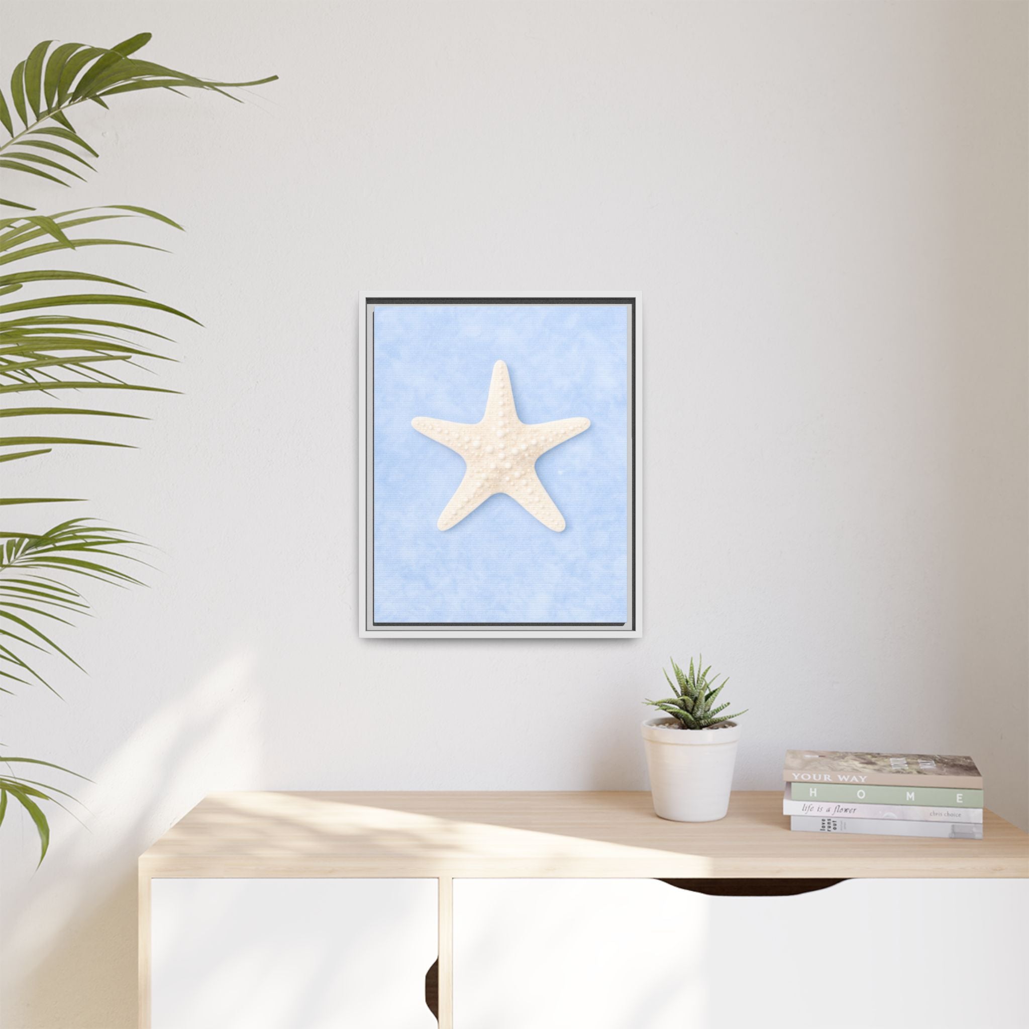 Starfish Wall Art Matte Canvas Print — Coastal Beach Decor, Framed Ocean Print