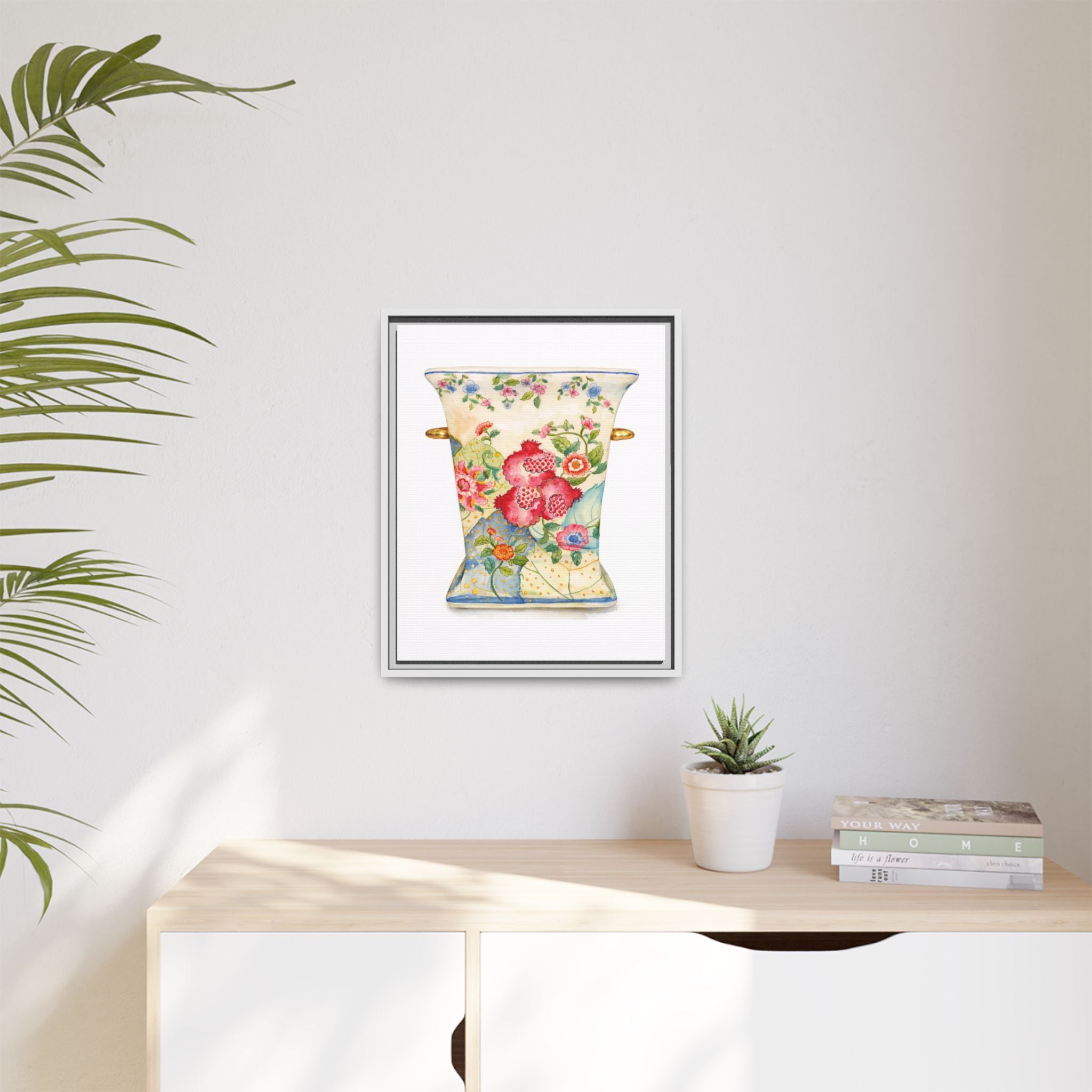 Floral Porcelain Vase Framed Art Print