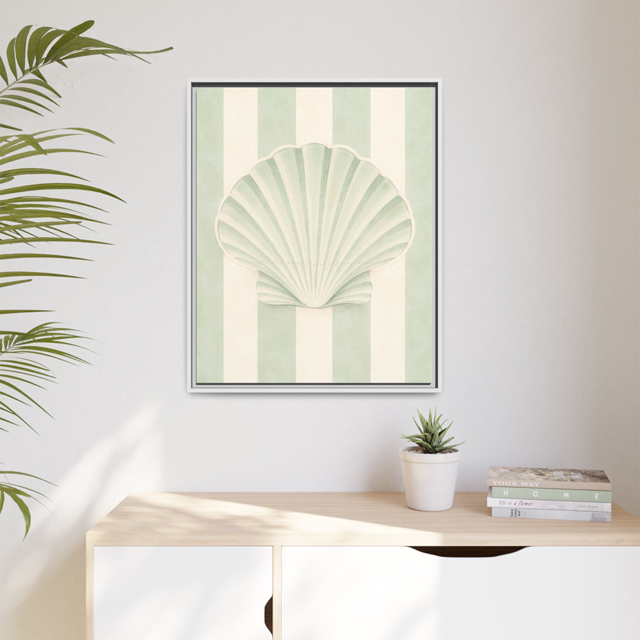 Seashell Wall Art — Framed Matte Canvas Print