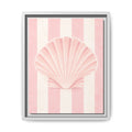 Seashell Wall Art Canvas — Pink Striped Framed Print
