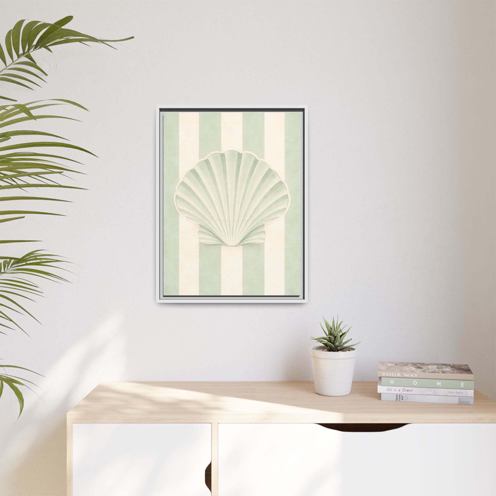 Seashell Wall Art — Framed Matte Canvas Print