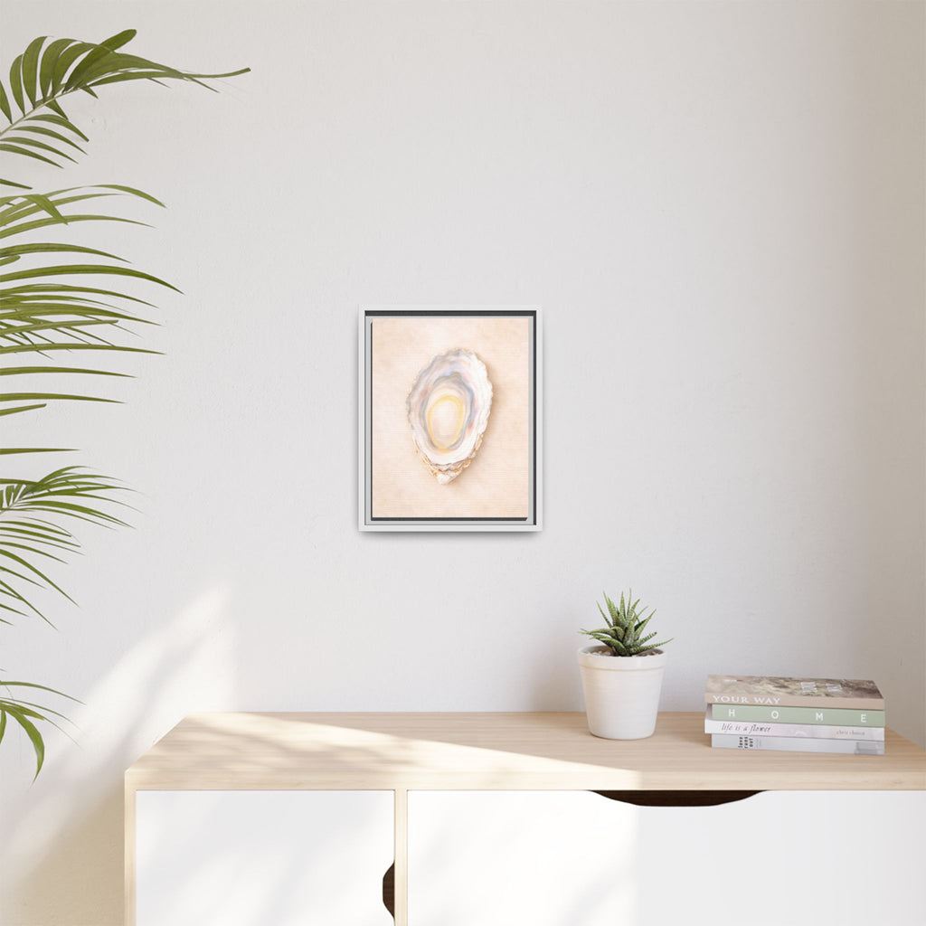 Framed Shell Geode Canvas Print — Pastel Coastal Wall Art